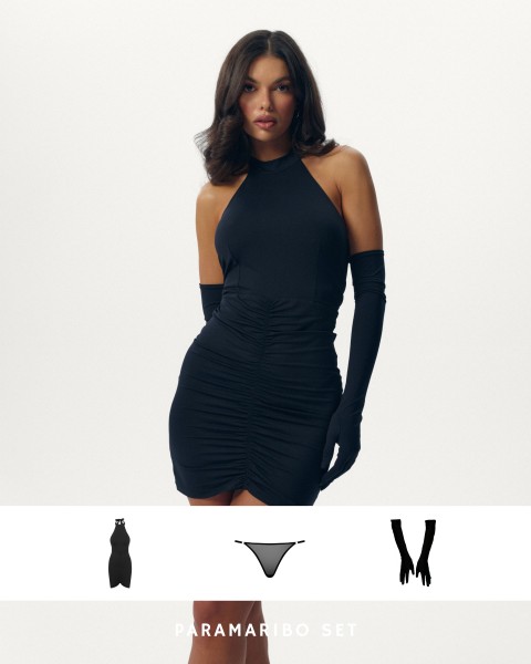 zestaw-paramaribo-czarny-komplet-wieczorowy-sukienka-halter-rekawiczki-dlugie-stringi-promees-made-in-poland