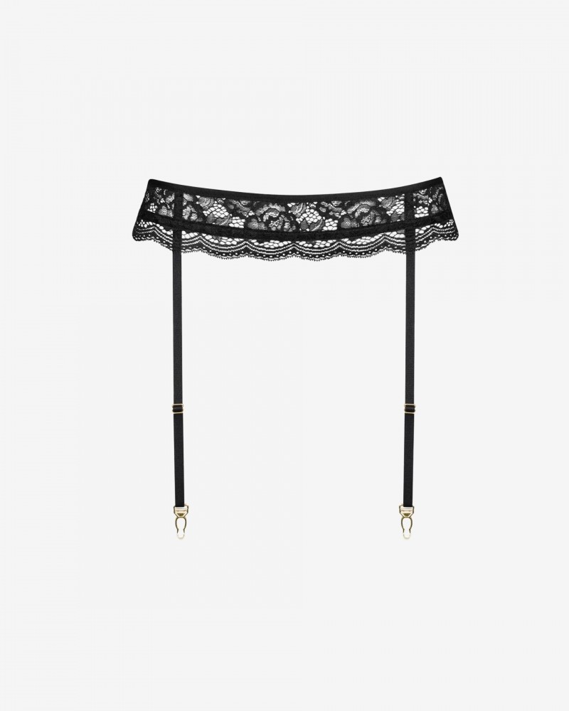 Black lace garter belt Gisele by Promees