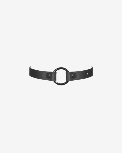 czarny choker ze stalowym okuciem