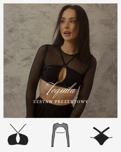komplet czarnej bielizny tequilla