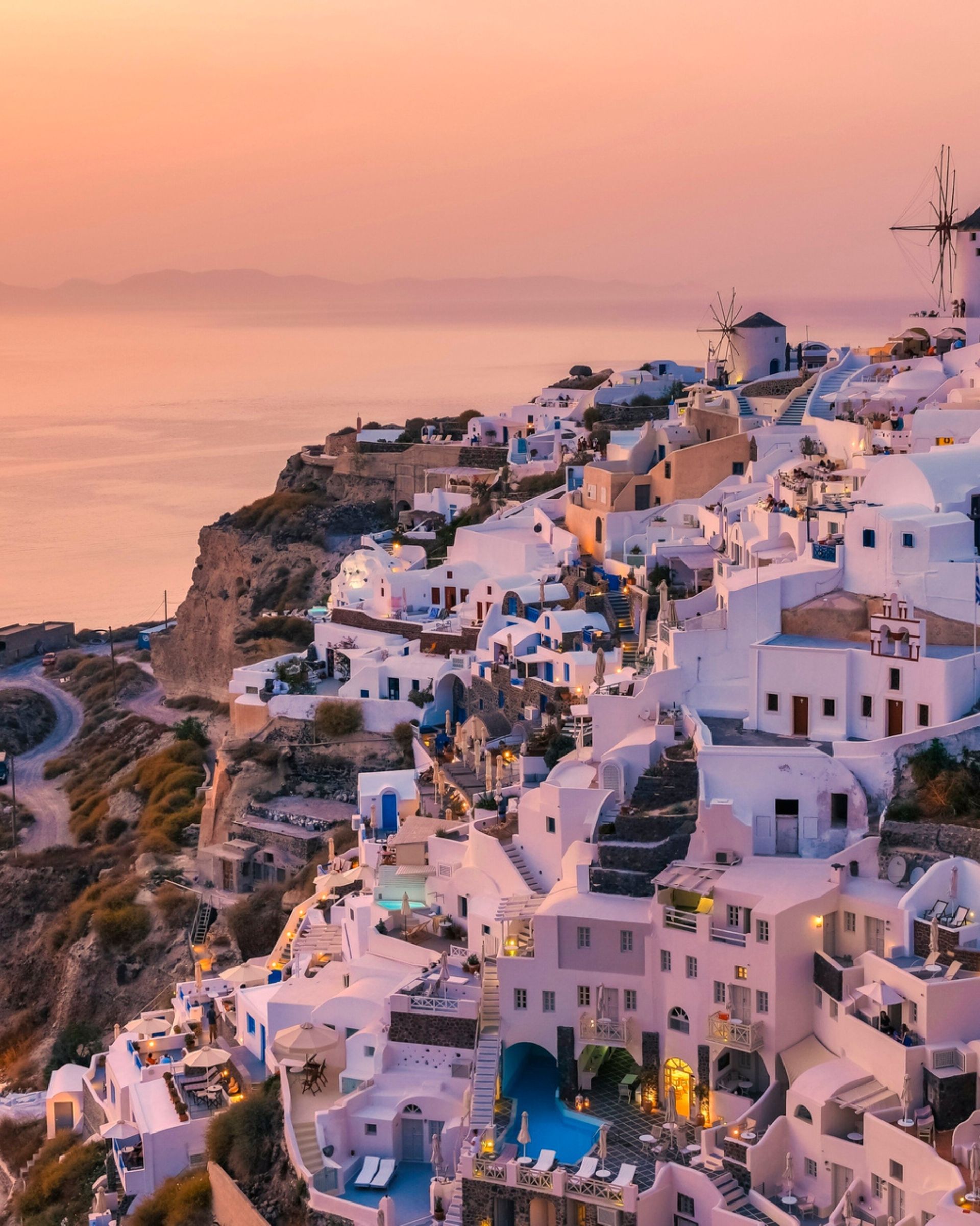Romanyczna destynacja to santorini