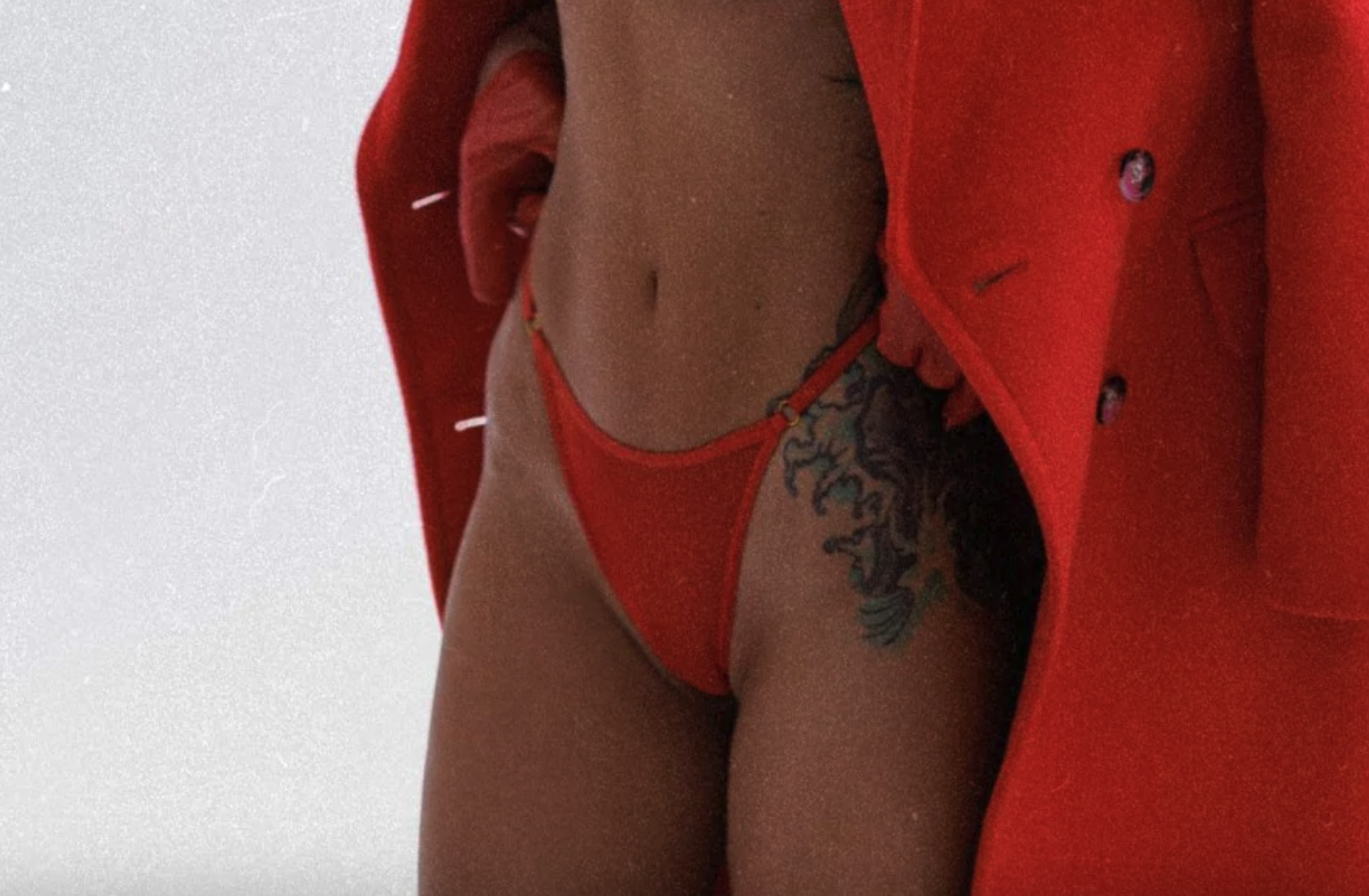 Stringi damskie czerwone Promees